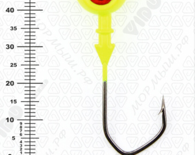 Джиг крашеный ШАР 18гр. (крючок VD-079 №3/0) (3шт.) цвет 02 (желтый) - изображение 3