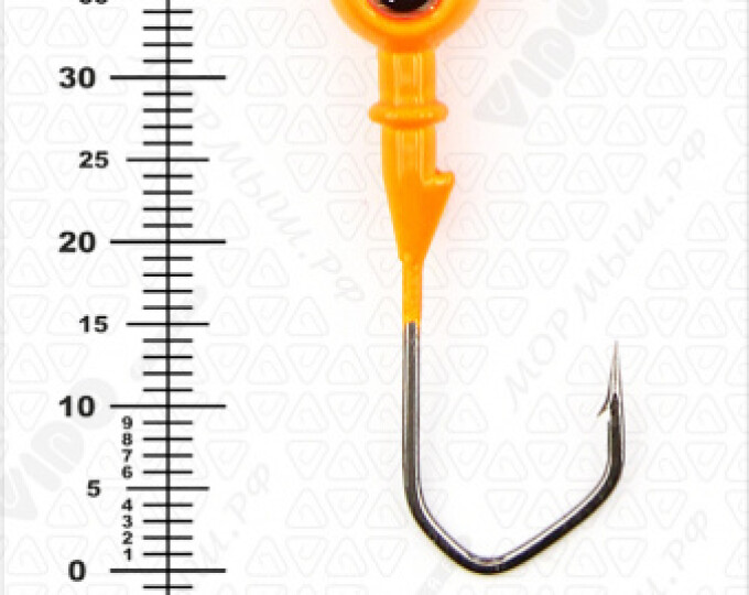 Джиг крашеный ШАР  6гр. (крючок VD-079 №1/0) (3шт.) цвет 03 (оранжевый) - изображение 3