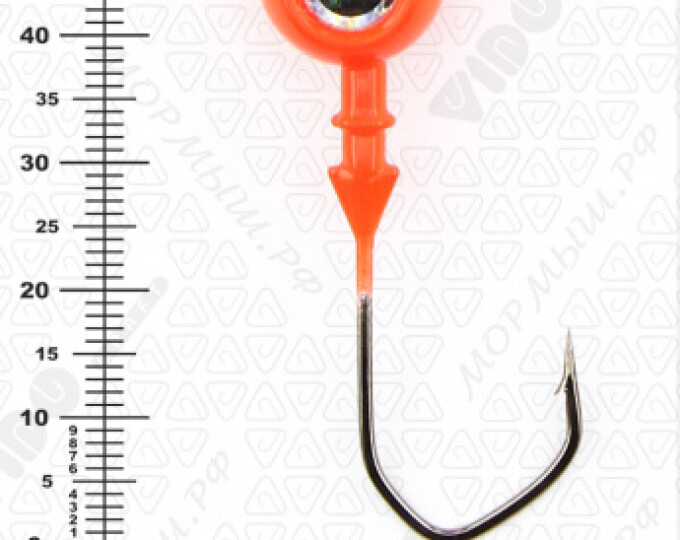 Джиг крашеный ШАР 18гр. (крючок VD-079 №3/0) (3шт.) цвет 01 (красный) - изображение 3