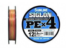 Плетеный шнур Sunline SIGLON PEx4 Multi Color 150m #0.8/12lb (0.153mm)
