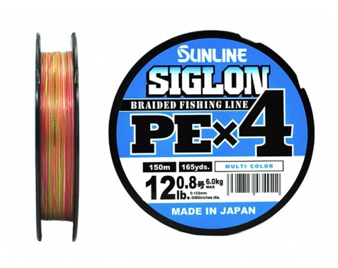 Плетеный шнур Sunline SIGLON PEx4 Multi Color 150m #0.8/12lb (0.153mm) - изображение 1 