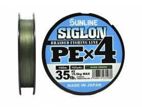 Плетеный шнур Sunline SIGLON PEx8 Dark Green 150m #2.0/35lb (0.242mm)