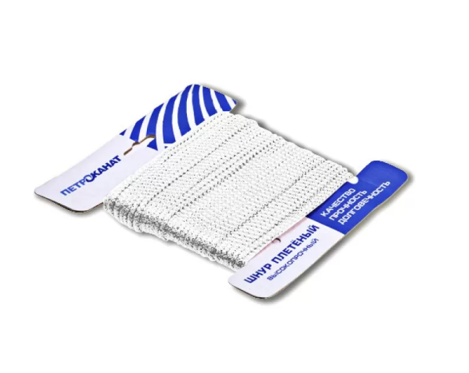 Шнур плетёный UNI-CORD (УНИВЕРСАЛ) 6,0мм 20м (белый) еврокарточка - изображение 1 