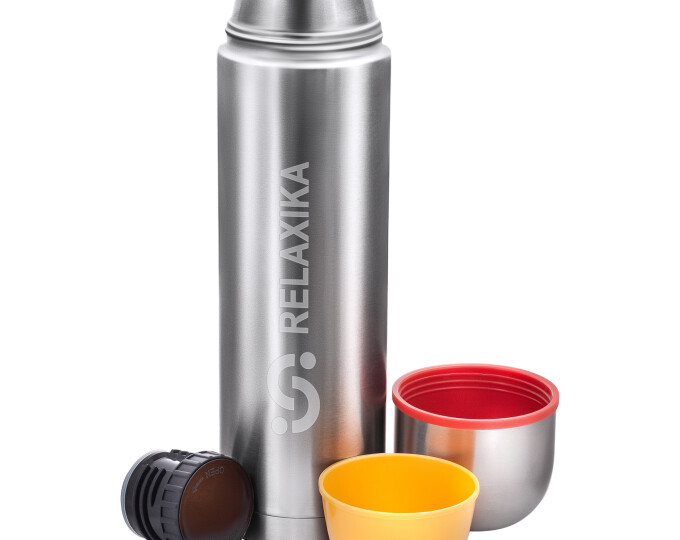 Термос Relaxika 102 (1,2л) 2 чашки, стальной - изображение 8