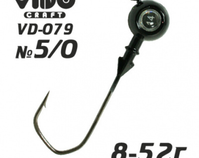 Джиг крашеный ШАР 44гр. (крючок VD-079 №5/0) (3шт.) цвет 04 (черный) - изображение 1