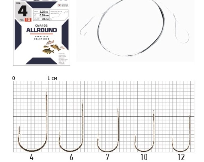 Готовый поводок Cobra «Allround» №08 (70см, 0,16мм) (10шт.) - изображение 1 