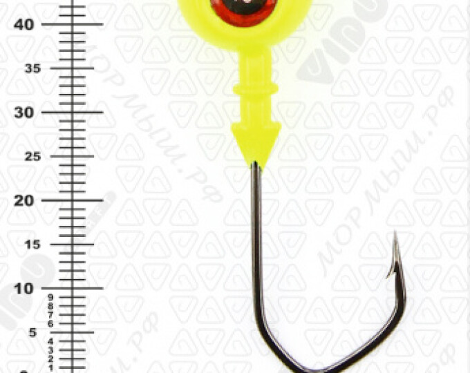 Джиг крашеный ШАР 22гр. (крючок VD-079 №3/0) (3шт.) цвет 02 (желтый) - изображение 3