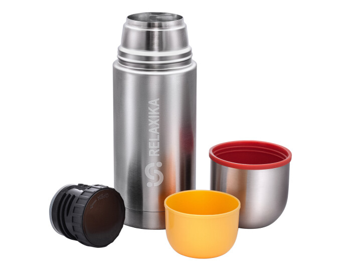 Термос Relaxika 102 (0,5л) 2 чашки, стальной - изображение 4