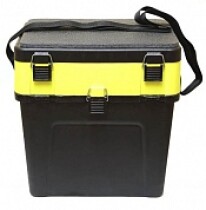 Ящик зимний черно-желтый «ТРИ КИТА» (4+4 отд. для приманок) (380*360*240)