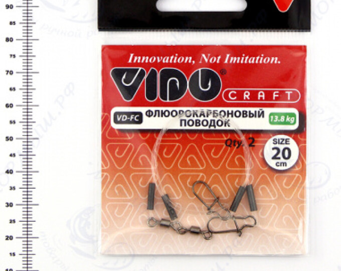 Поводок (флюорокарбон) VD-FC (20см, ф0,50мм, 13,8кг) (2шт.) - изображение 1 