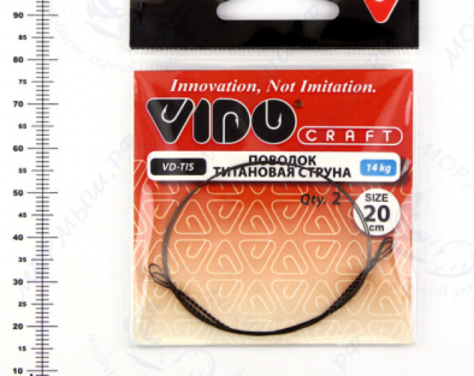 Поводок (титановая струна) VD-TIS (20см, ф0,40мм, 14кг) (2шт.) - изображение 1 