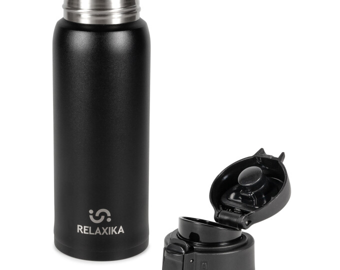 Термокружка Relaxika 701 (0,48л) черная - изображение 13