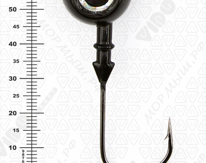 Джиг крашеный ШАР 48гр. (крючок VD-079 №5/0) (3шт.) цвет 04 (черный) - изображение 3