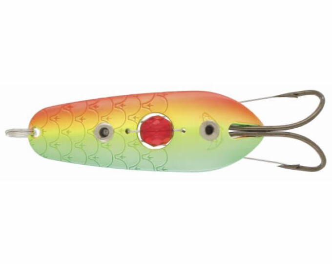 Блесна Kuusamo Rasanen 60/15 (бусинка, незацепляйка) цвет GR/FYe/R-S, UV - изображение 1