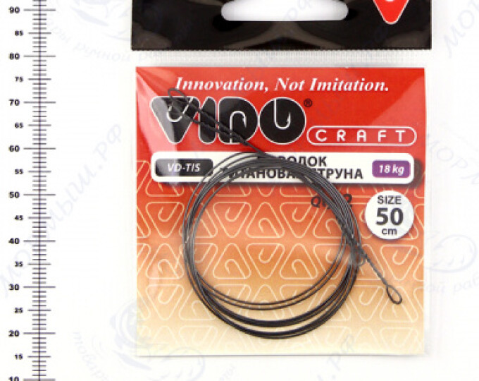 Поводок (титановая струна) VD-TIS (50см, ф0,45мм, 18кг) (2шт.) - изображение 1 