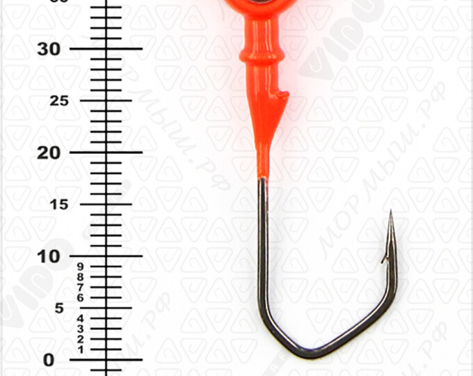 Джиг крашеный ШАР  4гр. (крючок VD-079 №1/0) (3шт.) цвет 01 (красный) - изображение 3