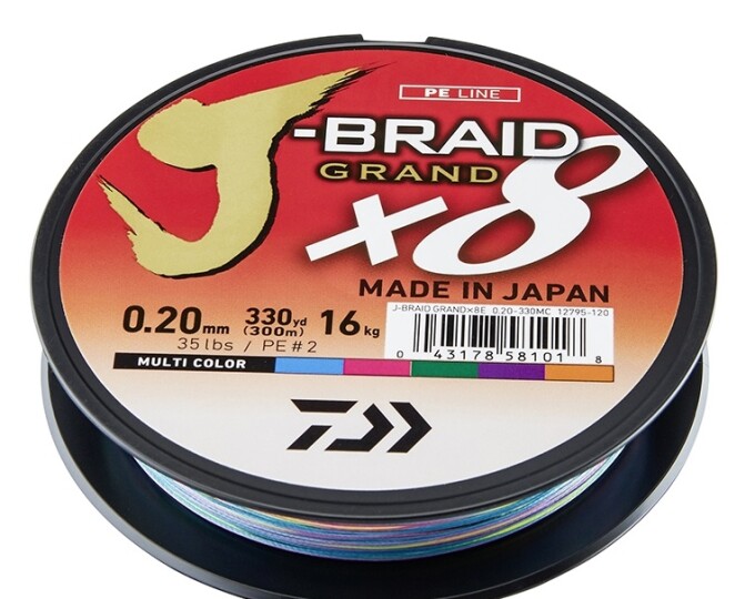 Леска плетёная Daiwa J-Braid Grand X8 150м 0,20мм (Milticolor) - изображение 1 