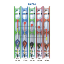 Набор юного рыболова с попл. бамбук «Жираф» 140мм, 1,4гр. (10)
