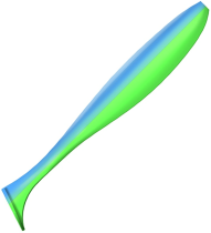 Приманка ZUB-IZI 99мм-4шт, (цвет 020) желто-синий