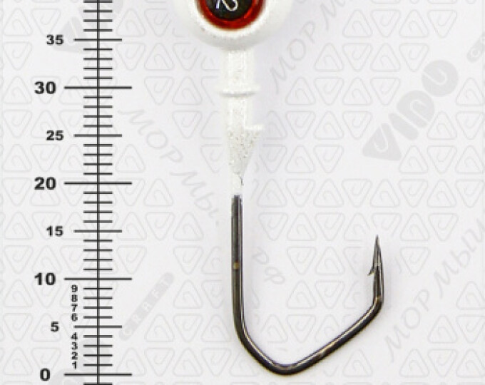 Джиг крашеный ШАР 12гр. (крючок VD-079 №2/0) (3шт.) цвет 05 (белый) - изображение 3