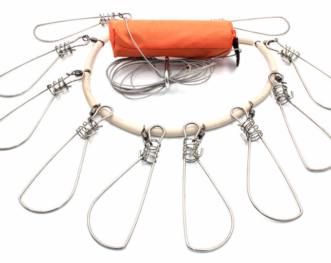 Кукан Namazu металл, трос 3,5м. d-2мм, 10 карабинов на пруж., - изображение 1 