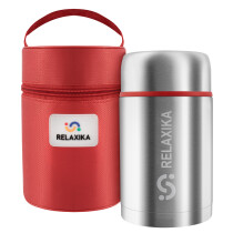 Термос для еды Relaxika 301 в термочехле (0,7л) стальной