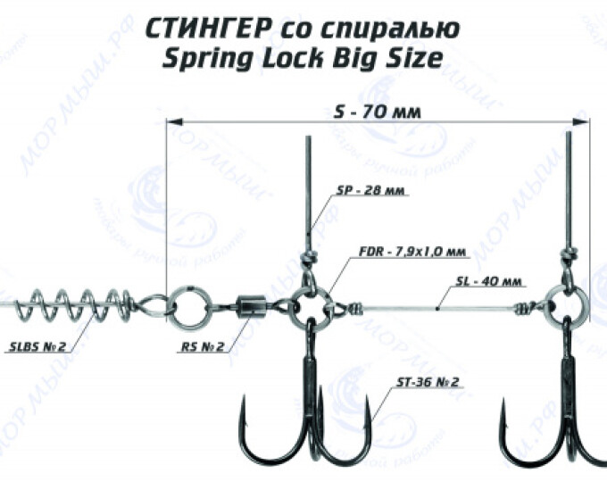 Оснастка стингер со спиралью Spring Lock Big Size (S) - изображение 1 