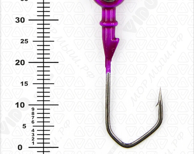 Джиг крашеный ШАР  4гр. (крючок VD-079 №1/0) (3шт.) цвет 06 (фиолетовый) - изображение 3
