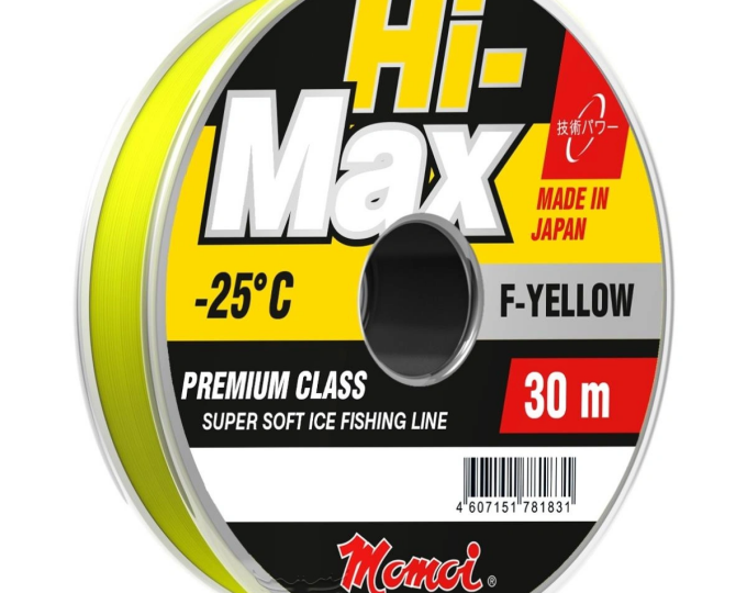 Леска Momoi Hi-Max F-Yellow 0,22мм (5,0кг) 30м (флуоресцентная) - изображение 1 