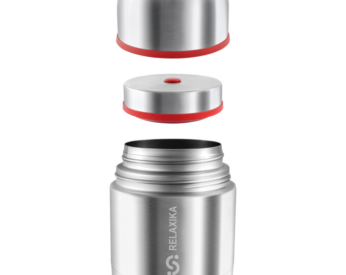 Термос для еды Relaxika 301 в термочехле (0,5л) стальной - изображение 8