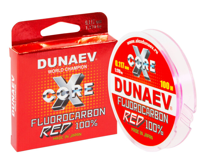 Леска DUNAEV Fluorocarbon RED 100м,  0,165мм - изображение 1 