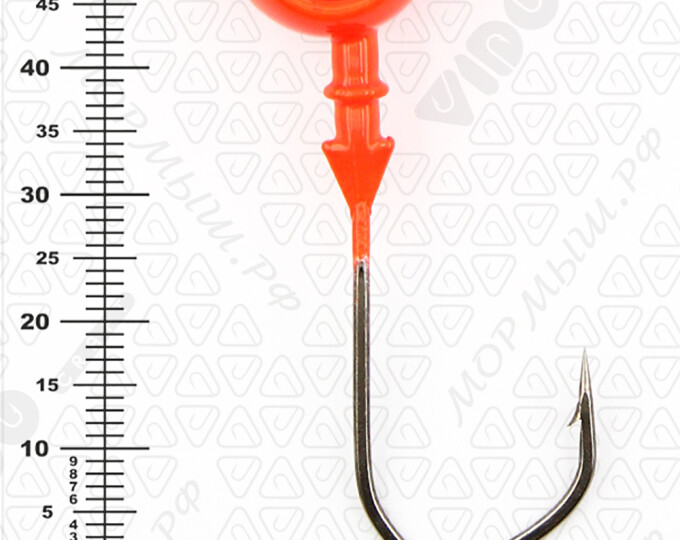 Джиг крашеный ШАР 24гр. (крючок VD-079 №4/0) (3шт.) цвет 01 (красный) - изображение 4