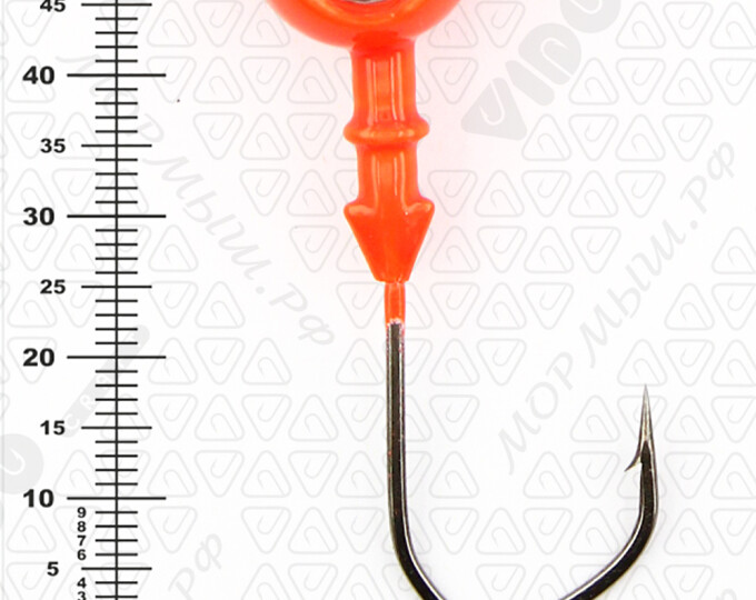 Джиг крашеный ШАР 28гр. (крючок VD-079 №4/0) (3шт.) цвет 01 (красный) - изображение 3