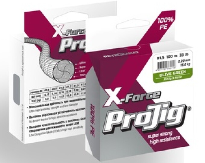 Шнур плетеный ProJig X-Force Olive Green 100м 0,18мм (13кг) - изображение 1 