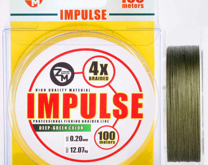 Леска плетеная Zander Master IMPULS x4 0.30mm 100m (Green) - изображение 1 