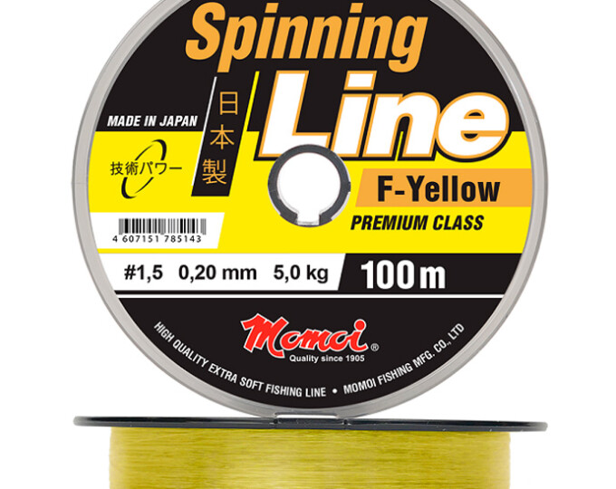 Леска Momoi Spinning Line F-Yellow 0,30мм 100м (10кг) - изображение 1 