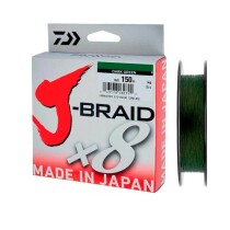 Леска плетёная Daiwa J-Braid X8 150м 0,24мм (Dark Green)