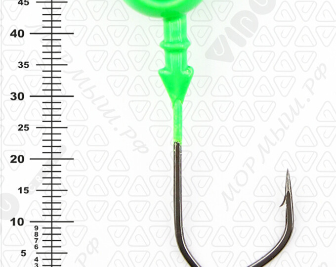 Джиг крашеный ШАР 26гр. (крючок VD-079 №4/0) (3шт.) цвет 07 (зеленый) - изображение 3