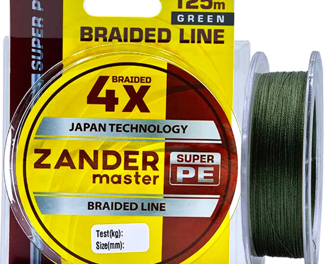 Леска плетеная Zander Master x4 Green 0.12mm 125m - изображение 1 