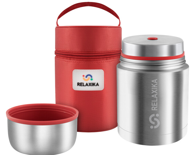 Термос для еды Relaxika 301 в термочехле (0,7л) стальной - изображение 6