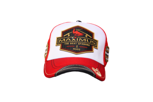 Бейсболка Maximus MESH с сеткой (белый/красный)