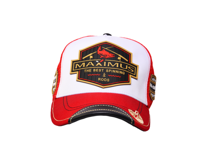 Бейсболка Maximus MESH с сеткой (белый/красный) - изображение 1 