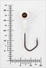 Джиг крашеный ШАР  6гр. (крючок VD-079 №1/0) (3шт.) цвет 05 (белый) - изображение 3