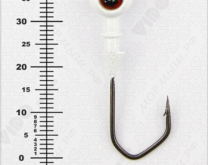 Джиг крашеный ШАР  6гр. (крючок VD-079 №1/0) (3шт.) цвет 05 (белый) - изображение 3