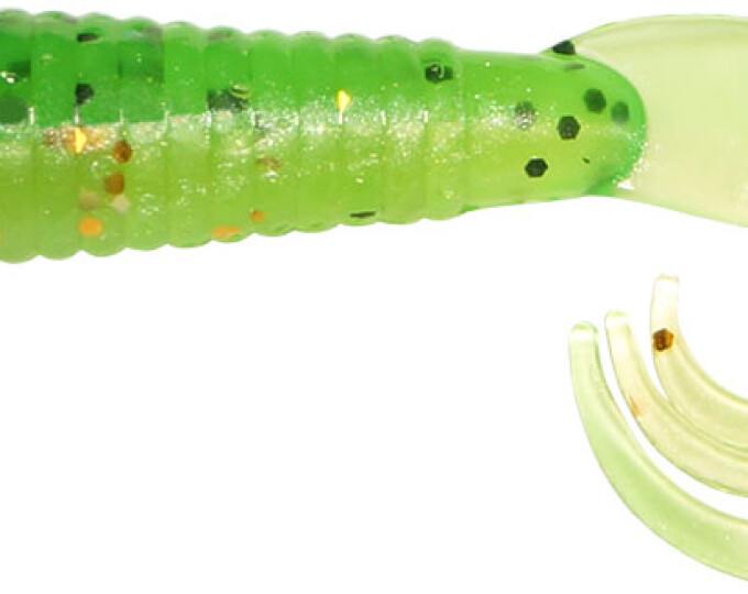 Твистер Kosadaka TRIPLE TAIL 90мм (8шт.) (с разрезным хвостом) цвет FTS - изображение 1 