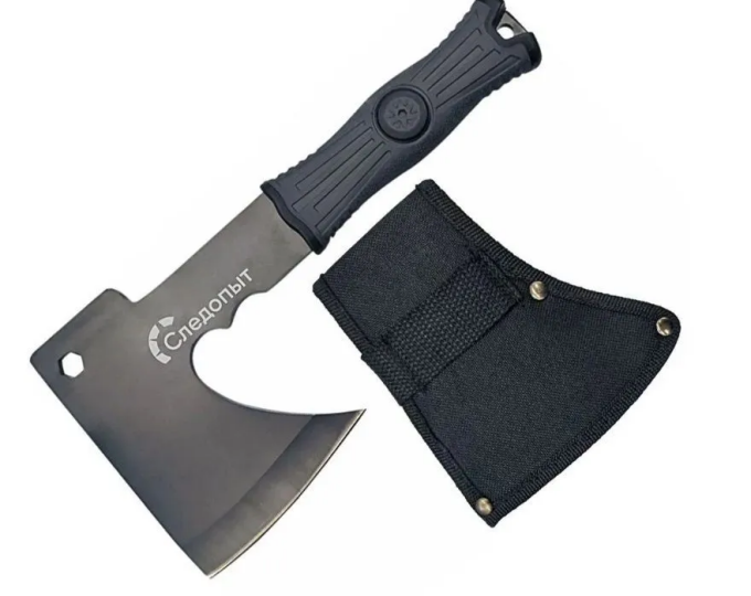 Топор туристический «СЛЕДОПЫТ» 240х130х85мм, 350гр., обрезиненная ручка, чехол - изображение 1