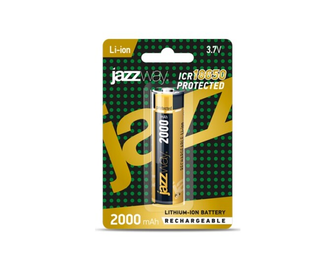 Аккумулятор JAZZWAY Li-Ion 18650  2000 мАч с защитой BL - изображение 1 