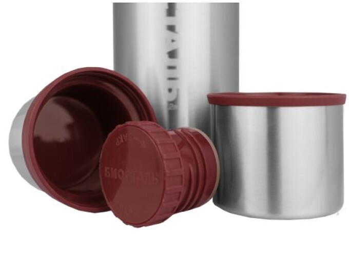 Термос TM «BIOSTAL» серия «ОХОТА» (узкое горло/пробка без кнопки/с двумя чашками) 750мл - изображение 1 