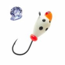 Мормышка вольфрамовая КАПЛЯ с ушком (обмазка с камнем-точки) 5,0мм *White (фосфор)