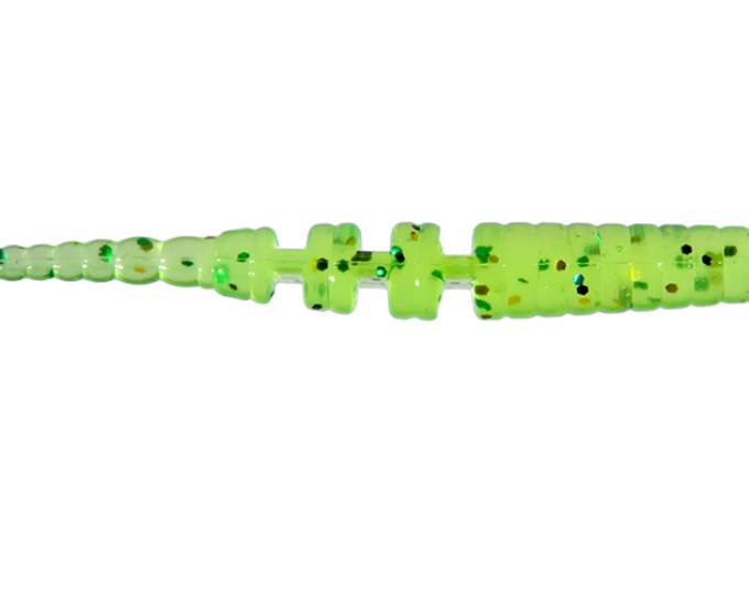 Приманка ZUB-CRAZY LEECH 30мм-20шт,(цвет 351) шартрез с блестками - изображение 1 